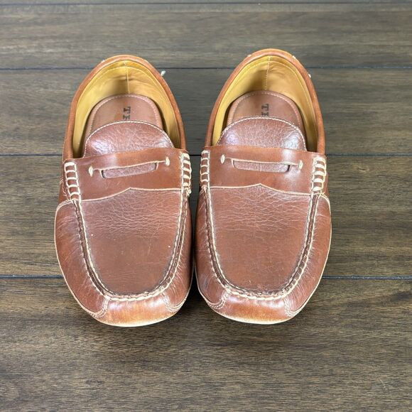 Trask Derek Brown Leather Moccasins Slip On Shoes 30-0516 Men Size 9 M - Picture 2 of 7